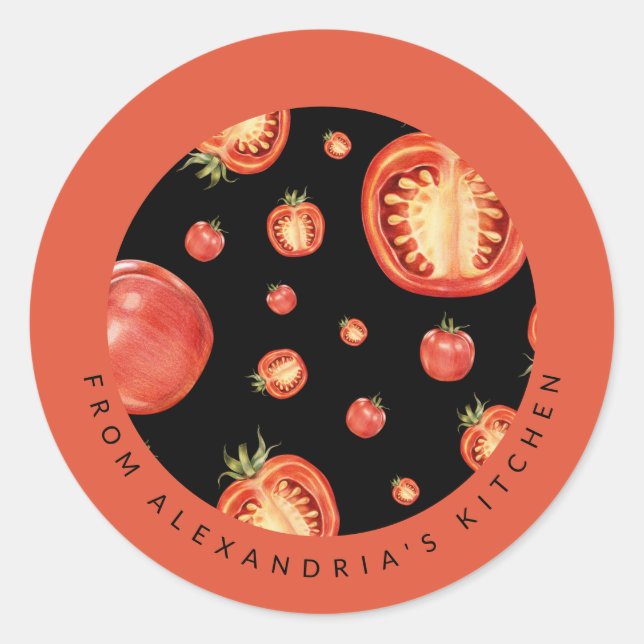 Red Tomatoes | From the Kitchen Of Classic Round Sticker (Front)