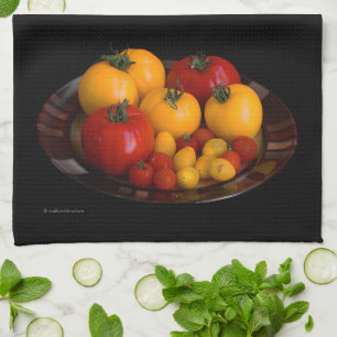 Red Tomatoes, Yellow Tomatoes Tea Towel
