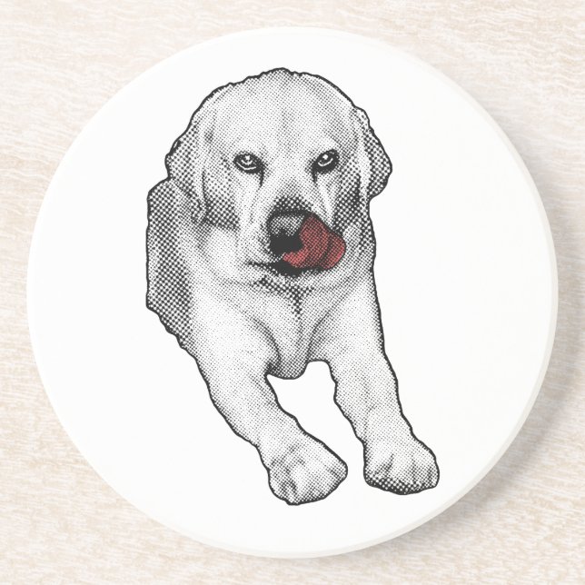 Red tongue, merry pause coaster (Front)