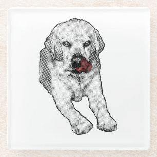 Red tongue, merry pause glass coaster