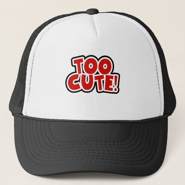 Red Too Cute Trucker Hat (Front)