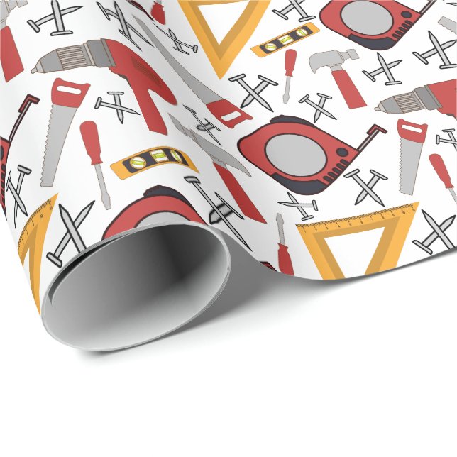 Red Tools Wrapping Paper (Roll Corner)
