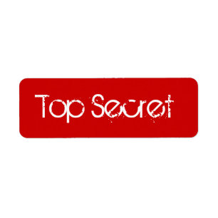 Red Top Secret Label Return Address Label