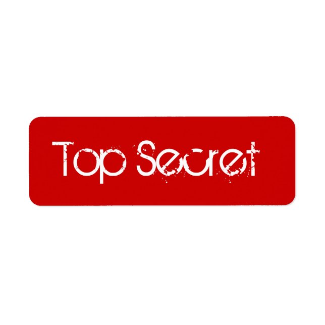 Red Top Secret Label Return Address Label (Front)