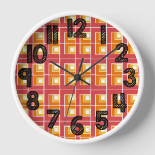 Red Topsy Turvy  Clock