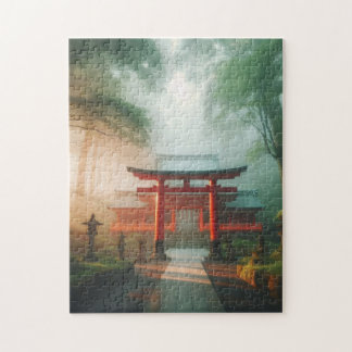 Red Torii and Light - Japanese Temple Puzzle