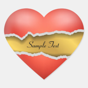 Red Torn Heart Sticker