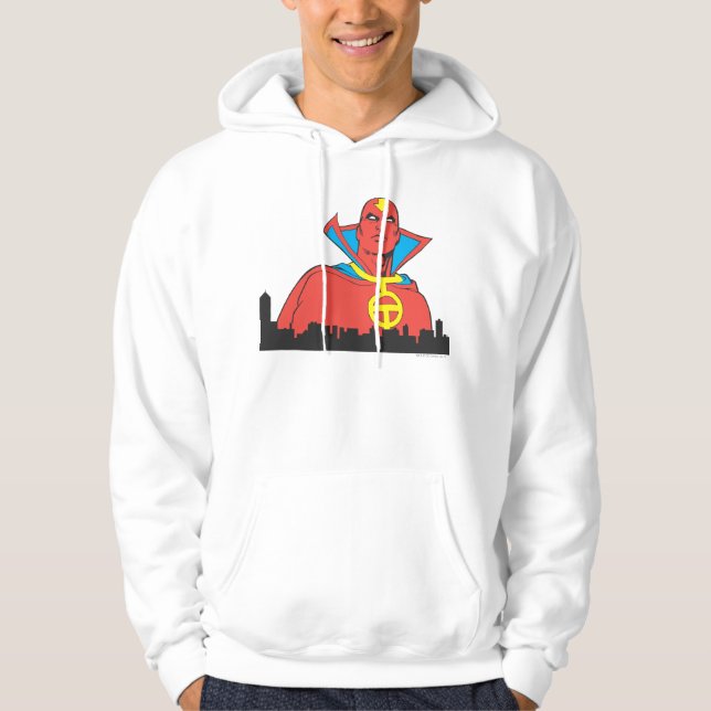 Red Tornado Behind Cityscape Hoodie (Front)