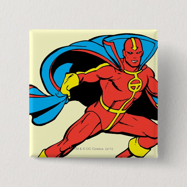 Red Tornado Cape Pose 15 Cm Square Badge (Front)