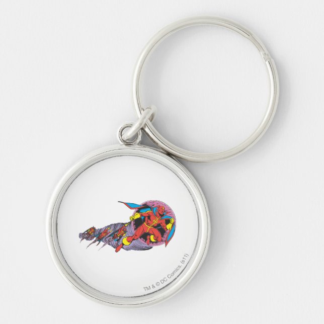 Red Tornado In Wind Motion Key Ring (Front)