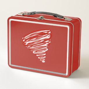 Red Tornado Metal Lunch Box