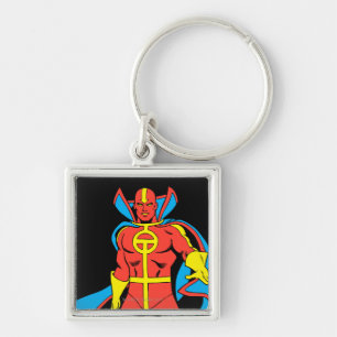 Red Tornado Pose Key Ring