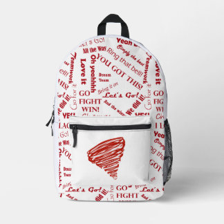 Red Tornado Teamwork Printed Backpack