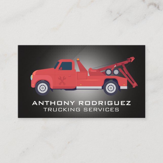 Red Tow Truck | Auto Services Business Card (Front)