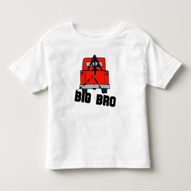 Red Tow Truck Big Bro Toddler T-Shirt (Front)