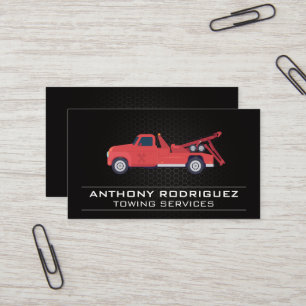 Red Towing Vehicle Business Card