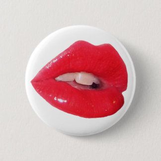 Red Toxic Kiss 6 Cm Round Badge