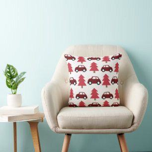 Red Toy Car Christmas Tree Cushion