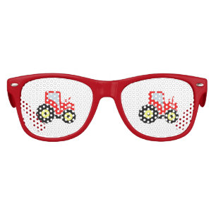 Red toy tractor kids sunglasses