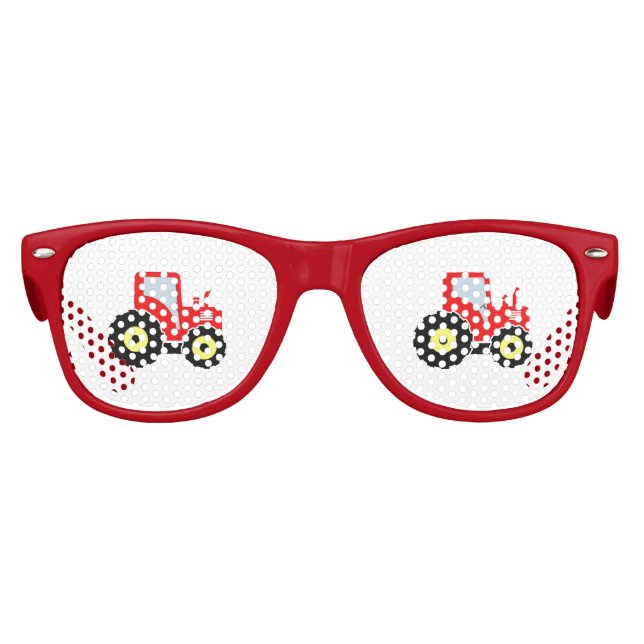 Red toy tractor kids sunglasses (Front)