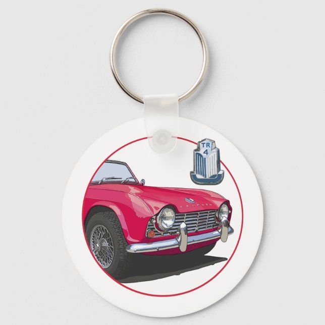 Red TR4 Key Ring (Front)