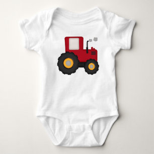 Red Tractor and Little Farmer Boy Baby Bodysuit