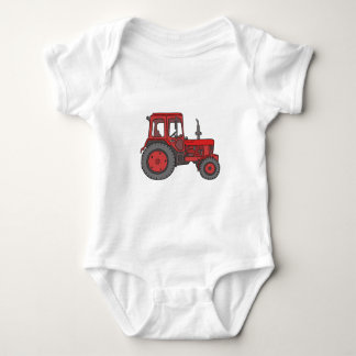 Red Tractor Baby Bodysuit