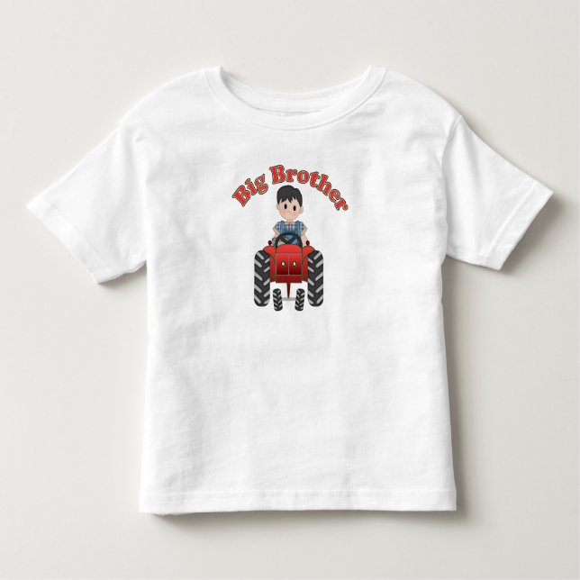 Red Tractor Big Brother Toddler T-Shirt (Front)
