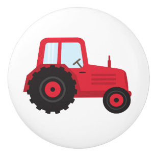 Red tractor ceramic knob