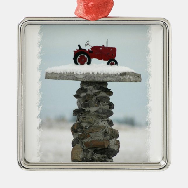 Red Tractor Christmas Ornament (Front)