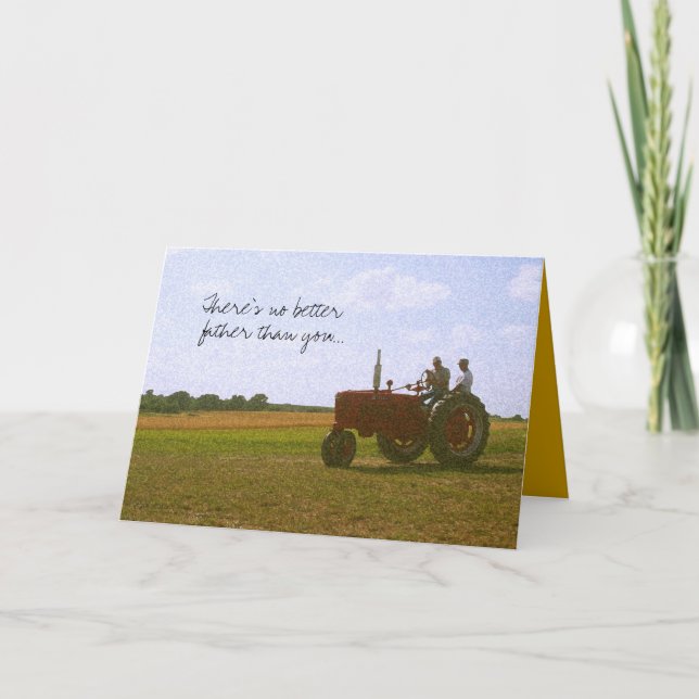 Red Tractor Father's Day Card (Front)