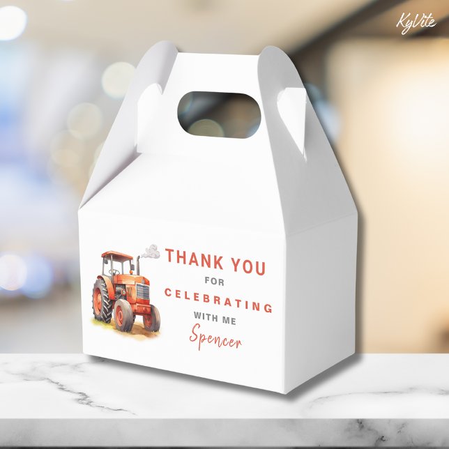 Red Tractor Gable Box Template Boy Birthday (Creator Uploaded)