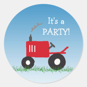Red Tractor Invitation Envelope Seal