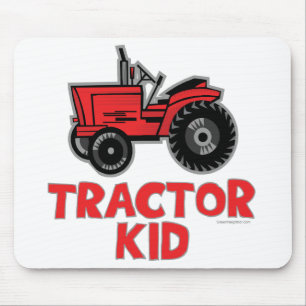 Red Tractor Kid Mouse Pad