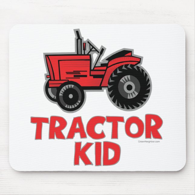 Red Tractor Kid Mouse Pad (Front)
