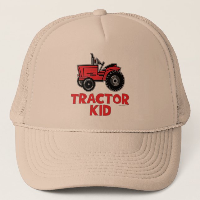 Red Tractor Kid Trucker Hat (Front)
