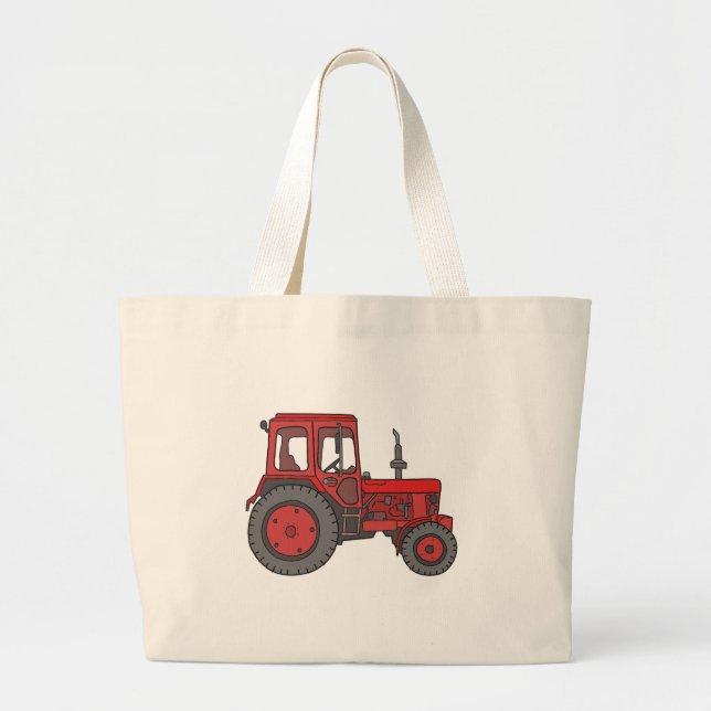 Red Tractor Large Tote Bag (Front)