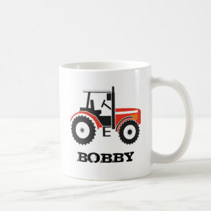 Red Tractor Mug With Name