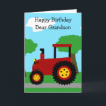 Red Tractor Personalised Grandson Birthday Card<br><div class="desc">Greeting card red tractor design grandson birthday card. Customise this birthday card with any text then have it printed and sent to you or instantly download it to your mobile device. Should you require any help with customising then contact us through the link on this page. Tractor design personalised grandson...</div>