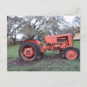 Red Tractor Postcard