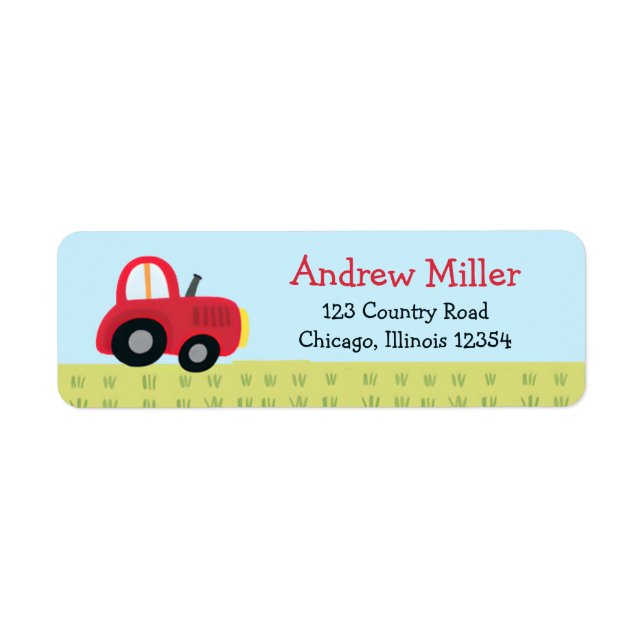 Red Tractor Return Address  Return Address Label (Front)