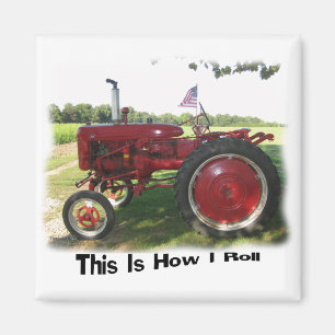 Red Tractor This Is How I Roll Magnet