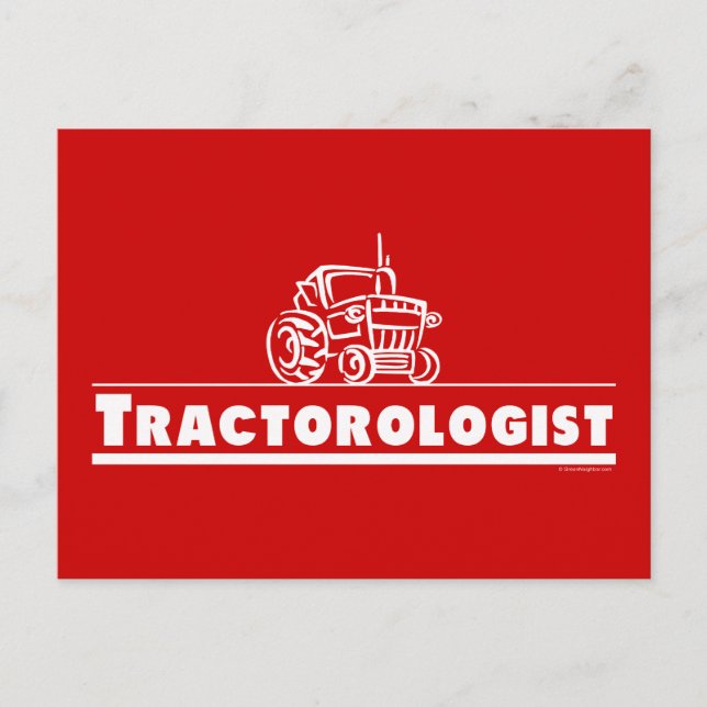 Red Tractor, Tractorologist Postcard (Front)