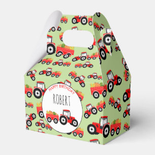Red Tractor Truck Farm Produce Birthday Favour Box
