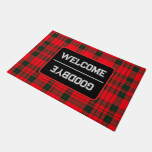 Red Traditional Plaid Tartan Popular Collection Doormat