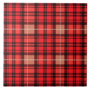Red Traditional Plaid Tartan Trendy Collection Ceramic Tile