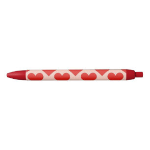 Red, traditional Valentine's day heart Black Ink Pen