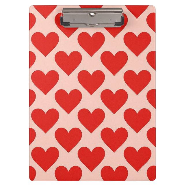 Red, traditional Valentine's day heart Clipboard (Front)