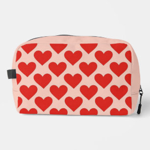 Red, traditional Valentine's day heart Dopp Kit