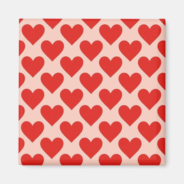 Red, traditional Valentine's day heart Magnet (Front)